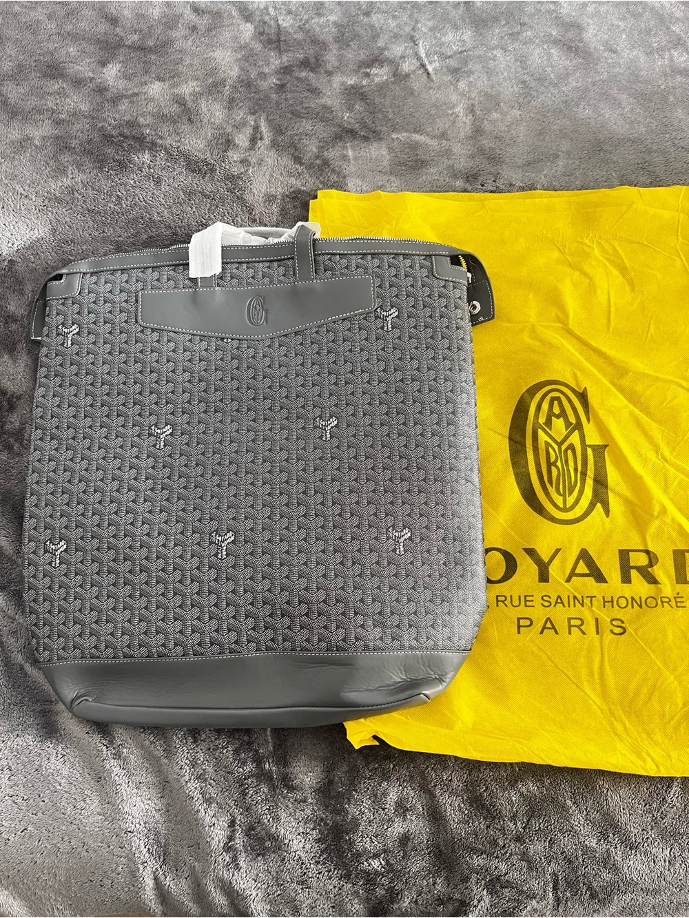 Goyard Gray Canvas Laptop Backpack🔘